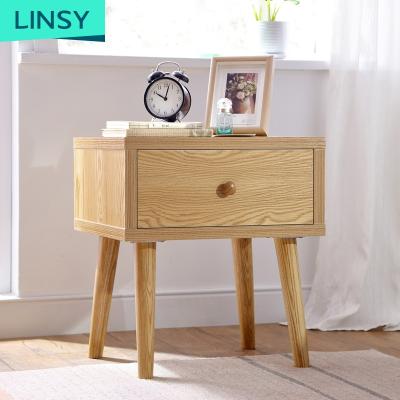 China (Other) Linsy Adjustable European Side Tables For Bedroom Legs Bedside Table Nightstand Bedroom Furniture Modern Solid Wood Wood EN1B for sale