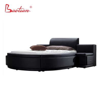 China Modern Leather Storage Bed Furniture Round Frame , Bed Room Furniture Bedroom for sale