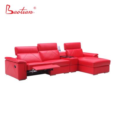 China Living Room Furniture Leather Recliner Extended Sofa With Audio Modern Sectional Sofa Home Furniture GENUINE Leather AMERICAN STYLE for sale