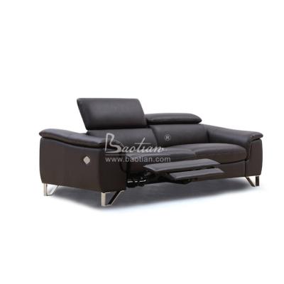 China (Size) Baotian 3 seater adjustable comfortable leather couch sofa with electric recliner for cozy living room for sale