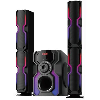 China Bluetooth/MP3/USB/SD/FM player 2.1 channel speaker system for home theater-the tower speaker with dual panel and LED light. A102 for sale