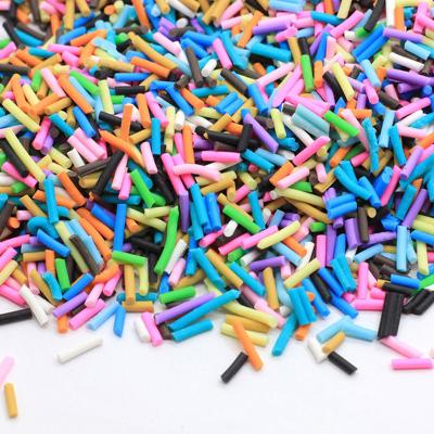 China Europe 500g/bag Colorful Cylindrical Long Sprinkles For DIY Craft Fake Candy Dessert Toys Fluffy Slimes Tiny Cute Plastici Props for sale