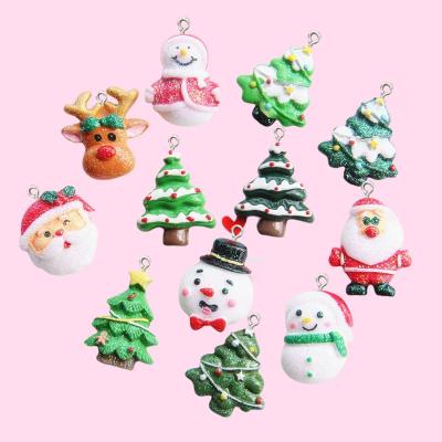 China TRENDY Christmas Series Resin Charms With Hooks Earring Necklace Accessories Pendants DIY Jewelry Making Findings for sale