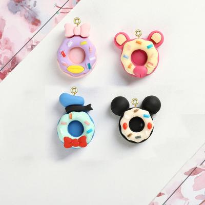 China FASHIONABLE Simulation Cartoon Donuts Resin Charms Pendants For Bracelets Necklace Earrings Jewelry Making Accessories for sale