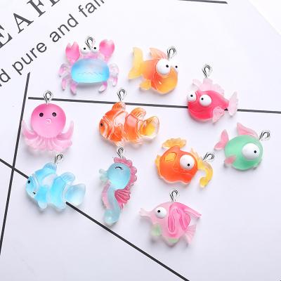 China TRENDY Colorful Ocean Fish Resin Charms Pendants For Jewelry Making Bracelets Necklace Earrings Making Accessories for sale