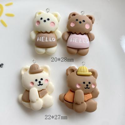 China TRENDY Cartoon Bear Resin Charms For Jewelry Making Pendants DIY Handmade Bracelets Earrings Necklace Accessories for sale