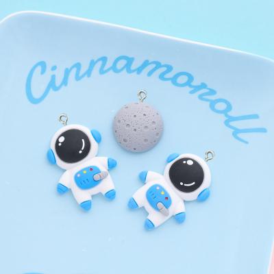 China TRENDY Kawaii Resin Astronaut Moon Charms For Jewelry Making Necklace Earring Key Chain DIY Craft Pendants Findings for sale