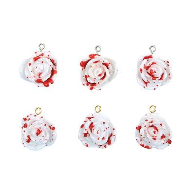 China TRENDY Simulation Rose Resin Charms Pendants for Bracelets Necklace Earrings Jewelry Making Flat Back Cabochon for sale