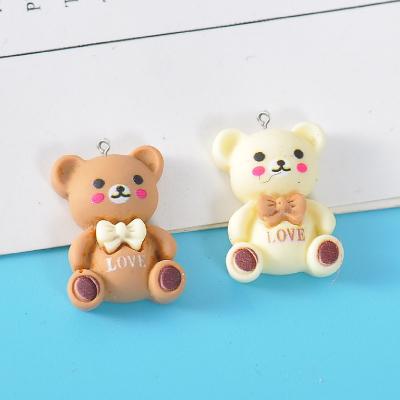 China TRENDY 100Pcs/Bag Kawaii Love Bear Resin Charms Pendants For Jewelry Making DIY Finding Earring Necklace Accessories for sale