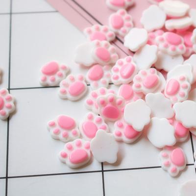 China As Cute Paw Flat Back Resin Cabochon Kawaii Flatback Image Bear Character Cabochons For Bows Hair Deco Parts 12*14mm for sale