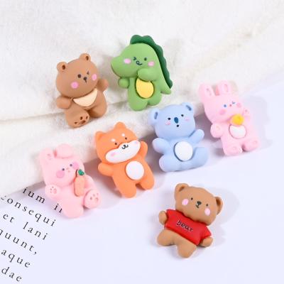 China FASHIONABLE Rabbit Dinosaur Bear Kawaii Resin Flat Back Cabochon For Hair Bows Phone Case Decoration DIY Scrapbooking for sale