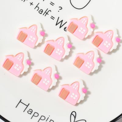 China Europe Christmas Cute Snow House Resin Flat Back Cabochon Scrapbooking For Phone Case Deco Parts DIY Hair Accessories for sale