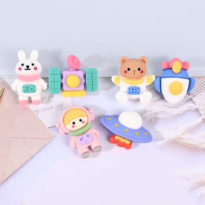 China 100Pcs China Cartoon Girl Rabbit Bear Astronaut Flatback Resin Cabochon For Hair Bow DIY Scrapbooking Handmade Phone Center Decor for sale