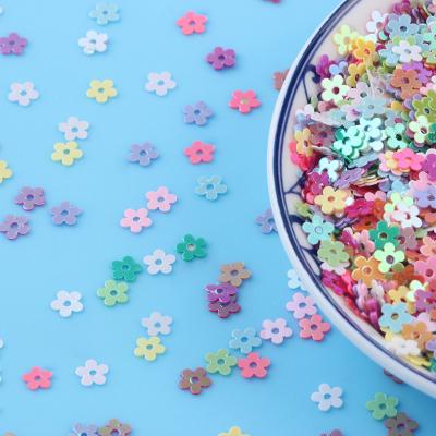 China 500g/bag Flat Flower Plum Blossom Loose Sequins 5mm Abrasion Resistance Flat Flower Sequin DIY Sewing Sewing Accessories Nail Confetti for sale