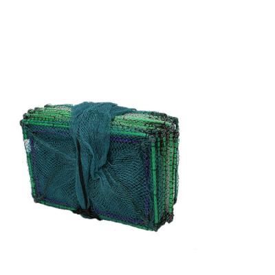 China Folding Sea Fishing Net Crayfish Trap Net Cast Mesh Crab Pot Shrimp Cage PE for sale