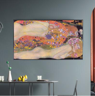 China Modern Famous Painting Wasserschlangen II By Gustav Klimt Nude Women Beautiful Wall Arts Home Decor for sale