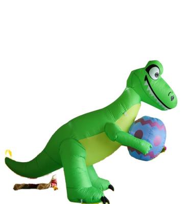 China Polyester Fiber Hot Sale Easter Decor Inflatables Outdoor Green Dinosaur Egg 8ft For Easter Party On Sale for sale