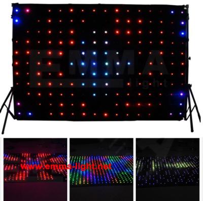 China RGB LED vision curtain for show with fireproof black velvet for sale