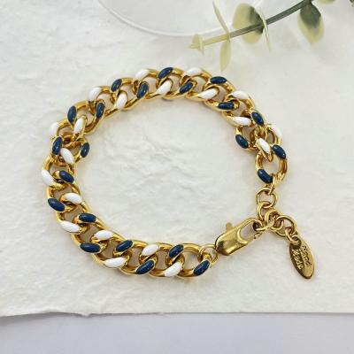 China Real FASHIONABLE Gold Plating Vacuum Preservation Bright Color Manual Oil Drip Saudi Arabia Popular BRACELET WOMEN for sale