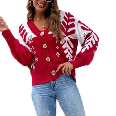 China Christmas Cotton Winter Ugly Cardigan Anti-Wrinkle Oversized Sweater Coat Custom Knitted Cardigan For Women for sale