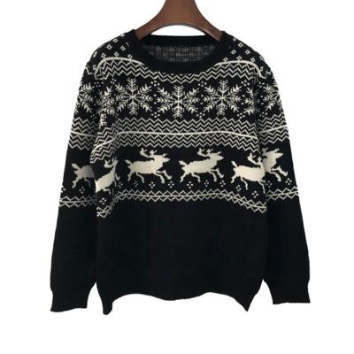 China 2021 Christmas Sweater Jacquard Ugly Deer Ladies Retro Anti-Shrink Sweater Wholesale for sale