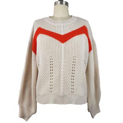 China parride customized womens pullover sweater knitted sweaters red/apricot long sleeve for sale