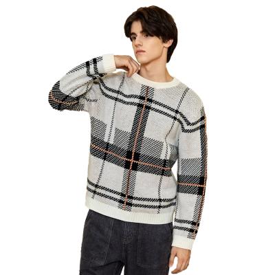 China 2021 Men's Plaid Pattern Sweater Anti-Wrinkle Knitwear Sweater Men's Long Sleeve Sweater Sweater for sale