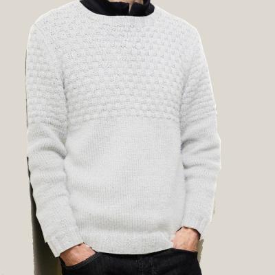 China Anti-wrinkle 2021 Winter Crewneck Knitwear Long Sleeve Pullover Plus Size Mens Cotton Sweater for sale