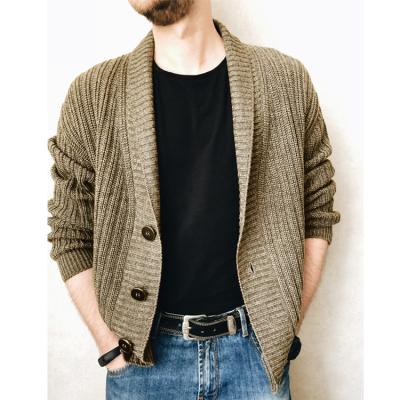 China Anti-pilling 2021 fall/winter style lazy men's sweater comfortable open prohibited loose men's knitted cardigan jacket for sale