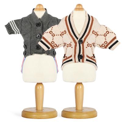 China 2021 viable new autumn and winter wholesale pet cat dog knit clothing sweater coat wholesale for sale