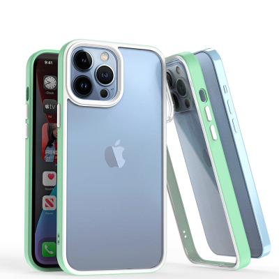 China Wholesales Simple Shockproof Color Acrylic Case Soft Phone Protective Tpu Shell Mobile Case Cover For iPhone 7 8 plus xr 11 12 13 pro max for sale