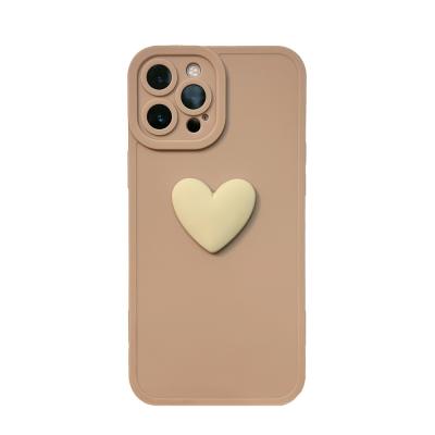 China Fashion Shockproof Milky Color Accessories Protect Heart Shape Soft Tpu Cell Phone Mobile Case For iPhone 7 xr 8 x plus 11 12 13 pro max for sale