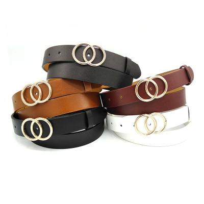 China Hot Selling Smooth ALLOY Fashion Buckle PU Leather Waist Belt Women Belts For Jeans for sale