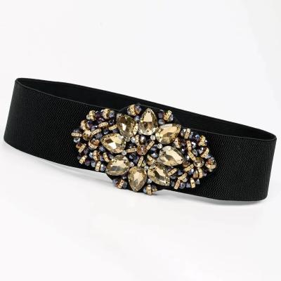 China Luxury popular luminous light elastic waistband drill female rhinestone inlaid waistband waistband for sale