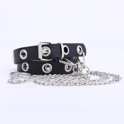 China 2023 new fashion casual belt ladies iron piercing decoration chain pants belt Korean version of the style punk belt female tide for sale