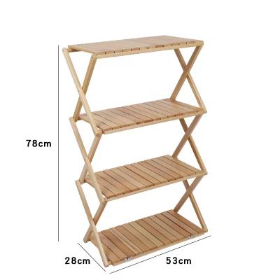 China CDN 06 Multi-Layer Wood Storage Shelf Easy Carry Outdoor Easy To Carry Folding For Garden for sale