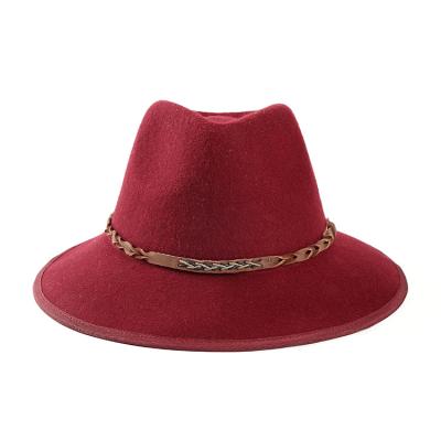 China Custom Wholesale Luxury Picture Wool Felt Fedora Hat For Men's Autumn Winter Wool Felt Hat for sale