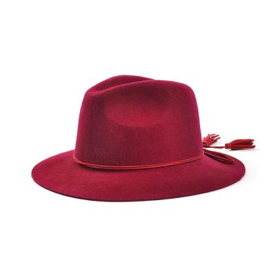 China Outdoor Women Men Vintage Image Wide Brim Panama Fedora Sun Hat Felt Fedora Hats for sale