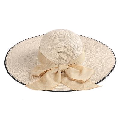 China Wholesale Picture Straw Hat Natural Decorated Summer Sun Straw Hats Beach Oversize Straw Colorful Slouch Hat For Women for sale