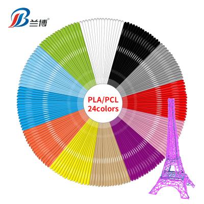 China PLA/PCL 24 Colors 3D Pen PLA Filament Fill 1.75mm PCL Filament Bundle with 24 Different Colors, Each Color 10 Feet for sale