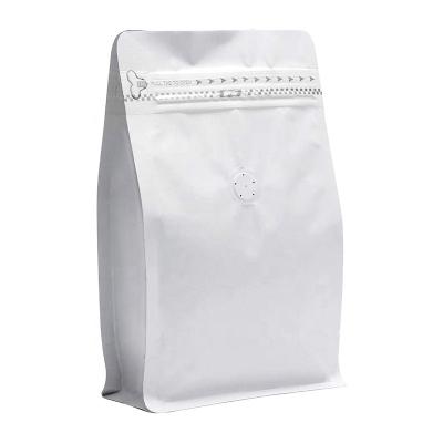 China Recyclable Custom Biodegradable Flat Bottom 100g 150g Pla Coffee Tea Food Packaging Bag With Valve And Zipper for sale