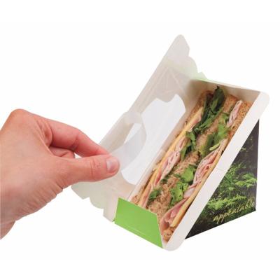 China Wholesale Disposable Creative Custom Logo Color Sandwich Pizza Packaging Prienting Paper Box With PVC Window for sale