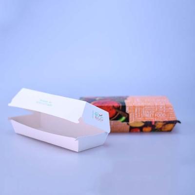 China Disposable Customized OEM Enabled Matching Brown Kraft Cardboard Paper Hot Dog Food Tray for sale