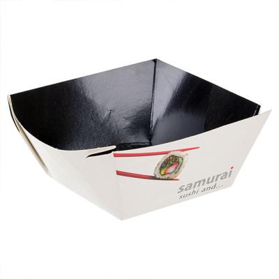 China Customized Disposable White Paper Sushi Food Grade Cardboard Food Box Disposable Paper Bowl for sale