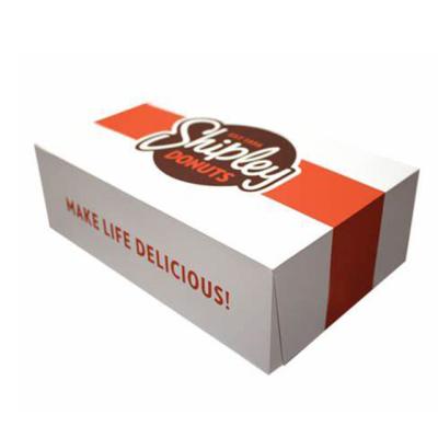 China Food Grade Biodegradable Chinese Custom Printing Cardboard To Go Clamshell Paper Donut Box Donut Container for sale