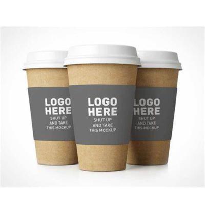 China Biodegradable Custom Printing Biodegradable 12oz Paper Holder Logo Sleeve Packaging Cup For Coffee With PET Lids for sale