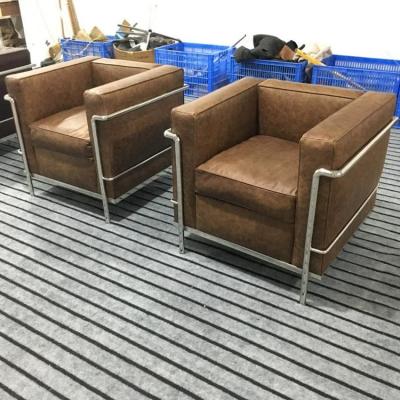 China Stainless Steel Sectional Frame Sofa Round Corner Office Sofa With Feather Cushions for sale