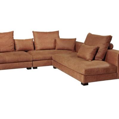 China Vintage Corner Sofa Brown Italian Leather Corner Sofa Couch for sale