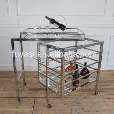 China Stainless Steel Hotel Stainless Steel Trolley Function Food Drink Serving Trolley for sale