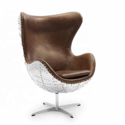 China (Other) Adjustable Aluminum Back with Vintage Upholstery Egg Leather Chair for sale